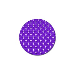 White And Purple Art-deco Pattern Golf Ball Marker (10 Pack) by Dushan