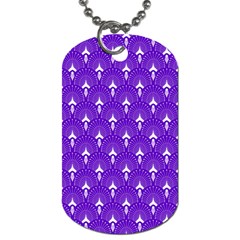 White And Purple Art-deco Pattern Dog Tag (two Sides) by Dushan