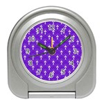 White and purple art-deco pattern Travel Alarm Clock Front