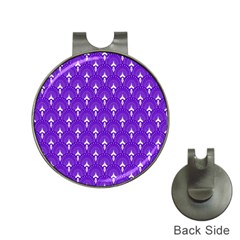 White And Purple Art-deco Pattern Hat Clips With Golf Markers by Dushan