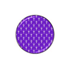 White And Purple Art-deco Pattern Hat Clip Ball Marker by Dushan