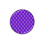 White and purple art-deco pattern Hat Clip Ball Marker Front