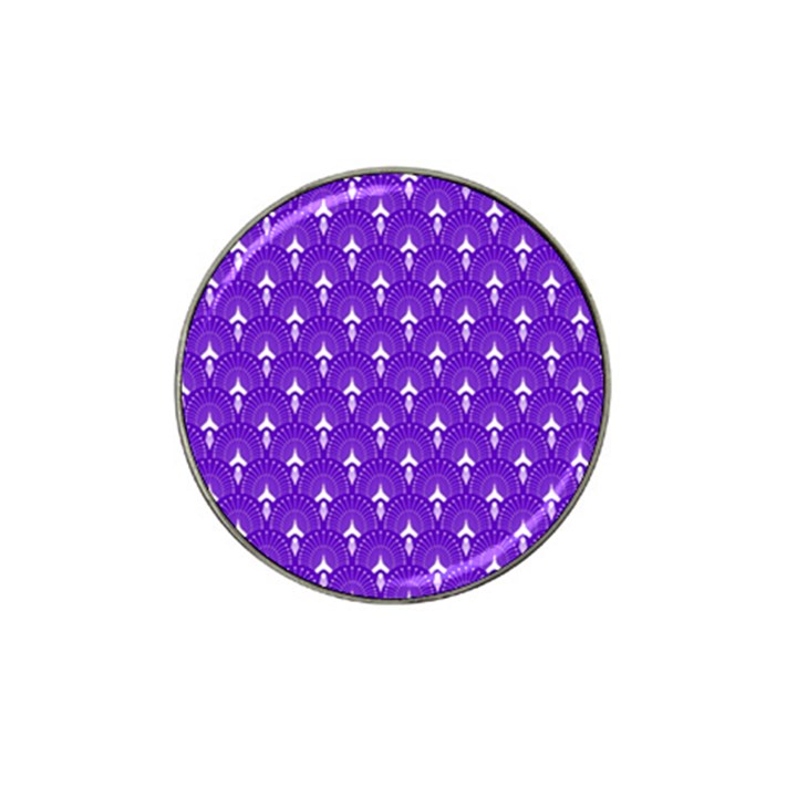 White and purple art-deco pattern Hat Clip Ball Marker