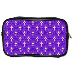 White And Purple Art-deco Pattern Toiletries Bag (two Sides) by Dushan