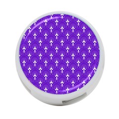 White And Purple Art-deco Pattern 4-port Usb Hub (two Sides) by Dushan