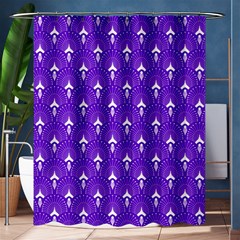 White And Purple Art-deco Pattern Shower Curtain 60  X 72  (medium)  by Dushan