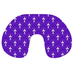 White And Purple Art-deco Pattern Travel Neck Pillow