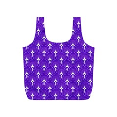 White And Purple Art-deco Pattern Full Print Recycle Bag (s)