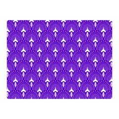 White And Purple Art-deco Pattern Double Sided Flano Blanket (mini) 