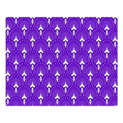 White And Purple Art-deco Pattern Double Sided Flano Blanket (large)  by Dushan