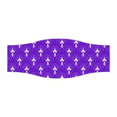 White And Purple Art-deco Pattern Stretchable Headband by Dushan