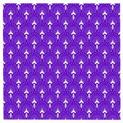 White And Purple Art-deco Pattern Wooden Puzzle Square by Dushan