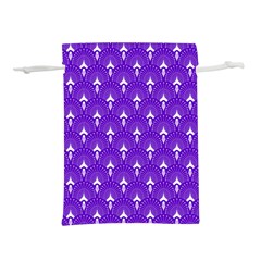 White And Purple Art-deco Pattern Lightweight Drawstring Pouch (l) by Dushan