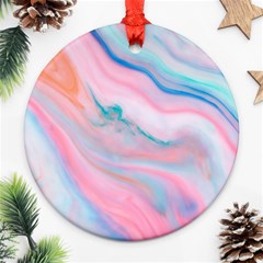 Colorful Marble Abstract Background Texture  Ornament (round) by Dushan