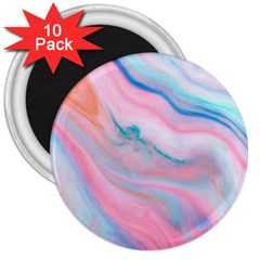 Colorful Marble Abstract Background Texture  3  Magnets (10 Pack)  by Dushan