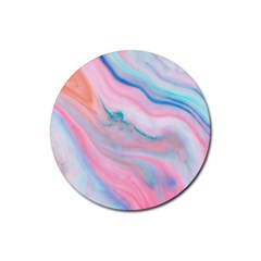 Colorful Marble Abstract Background Texture  Rubber Coaster (round)  by Dushan