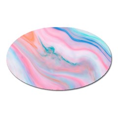 Colorful Marble Abstract Background Texture  Oval Magnet by Dushan