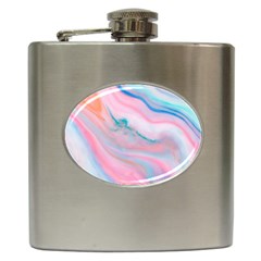 Colorful Marble Abstract Background Texture  Hip Flask (6 Oz) by Dushan