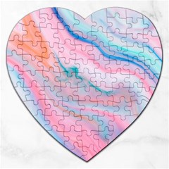 Colorful Marble Abstract Background Texture  Jigsaw Puzzle (heart) by Dushan