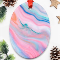 Colorful Marble Abstract Background Texture  Oval Ornament (two Sides)