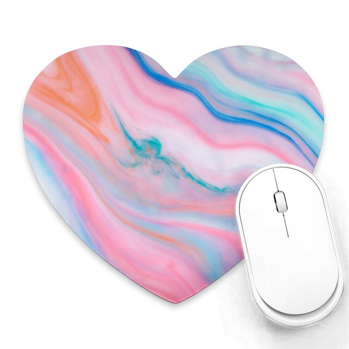 Colorful marble abstract background texture. Heart Mousepads