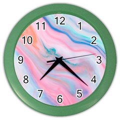 Colorful Marble Abstract Background Texture  Color Wall Clock by Dushan