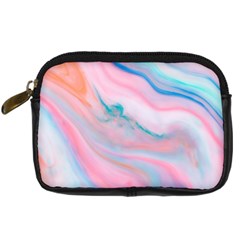 Colorful Marble Abstract Background Texture  Digital Camera Leather Case by Dushan