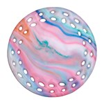 Colorful marble abstract background texture. Round Filigree Ornament (Two Sides) Back