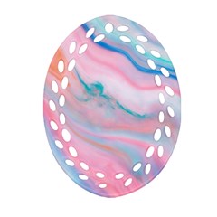 Colorful Marble Abstract Background Texture  Ornament (oval Filigree) by Dushan