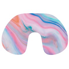 Colorful Marble Abstract Background Texture  Travel Neck Pillow by Dushan