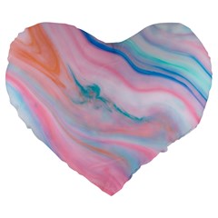 Colorful Marble Abstract Background Texture  Large 19  Premium Flano Heart Shape Cushions by Dushan