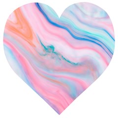 Colorful Marble Abstract Background Texture  Wooden Puzzle Heart by Dushan