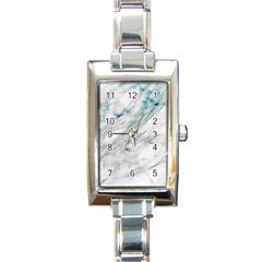 Gray Faux Marble Blue Accent Rectangle Italian Charm Watch by Dushan