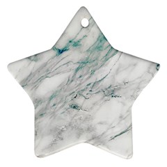 Gray Faux Marble Blue Accent Ornament (star) by Dushan