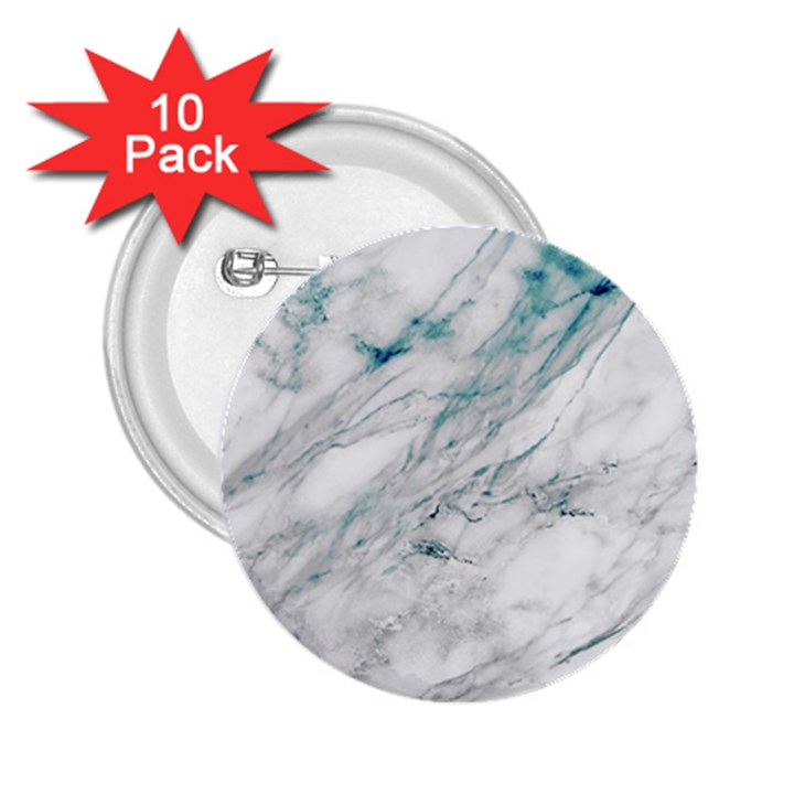 Gray faux marble blue accent 2.25  Buttons (10 pack) 