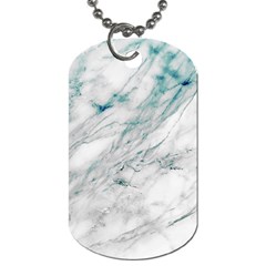 Gray Faux Marble Blue Accent Dog Tag (one Side) by Dushan