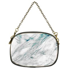 Gray Faux Marble Blue Accent Chain Purse (one Side) by Dushan