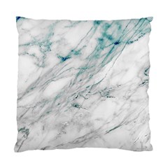 Gray Faux Marble Blue Accent Standard Cushion Case (one Side) by Dushan