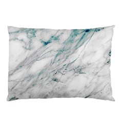 Gray Faux Marble Blue Accent Pillow Case by Dushan