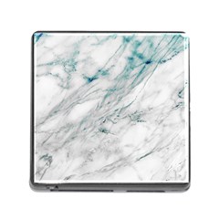 Gray Faux Marble Blue Accent Memory Card Reader (square 5 Slot) by Dushan