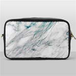 Gray faux marble blue accent Toiletries Bag (One Side) Front