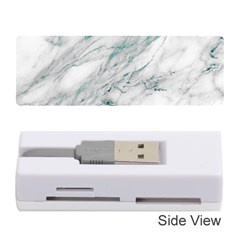 Gray Faux Marble Blue Accent Memory Card Reader (stick) by Dushan