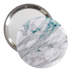 Gray Faux Marble Blue Accent 3  Handbag Mirrors by Dushan