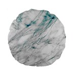 Gray faux marble blue accent Standard 15  Premium Round Cushions Front