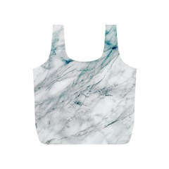 Gray Faux Marble Blue Accent Full Print Recycle Bag (s) by Dushan