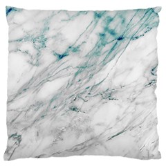 Gray Faux Marble Blue Accent Standard Flano Cushion Case (one Side) by Dushan