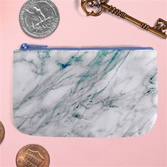 Gray Faux Marble Blue Accent Large Coin Purse by Dushan