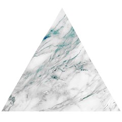 Gray Faux Marble Blue Accent Wooden Puzzle Triangle by Dushan