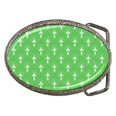 Green And White Art-deco Pattern Belt Buckles by Dushan