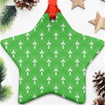 Green and white art-deco pattern Star Ornament (Two Sides) Front